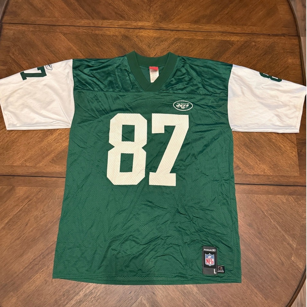 Reebok NFL New York Jets Laveranues Coles 87 Jersey Green Mens Large